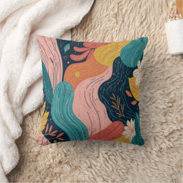 Abstract Botanical Flow Throw Pillow Kussen
