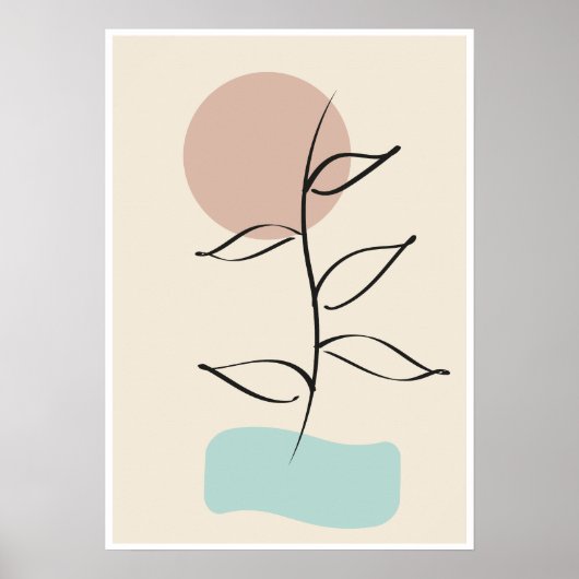 Abstract Botanical Wall Art – Minimal Line Art Poster (Voorkant)
