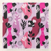 Abstract Botanics Glazen Onderzetter (Voorkant)