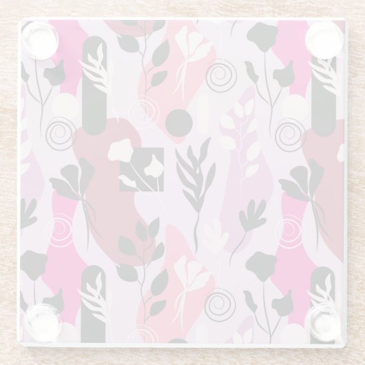 Abstract Botanics Glazen Onderzetter (Achterkant)