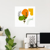 Abstract botanisch blad poster (Thuiskantoor)