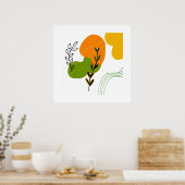 Abstract botanisch blad poster (Keuken)