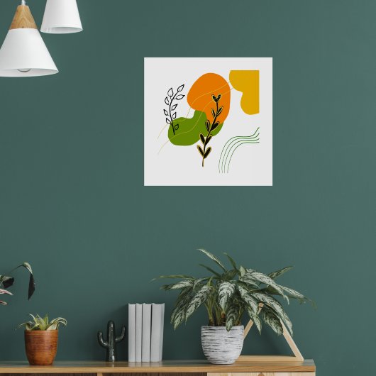 Abstract botanisch blad poster (Woonkamer 1)