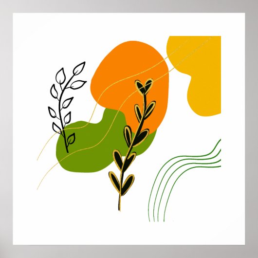 Abstract botanisch blad poster (Voorkant)