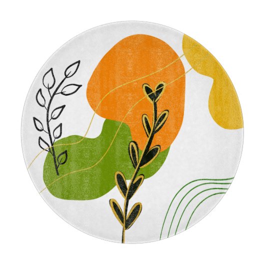 Abstract botanisch blad snijplank (Voorkant)