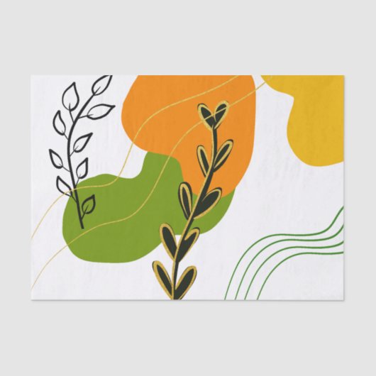 Abstract botanisch blad tissuepapier (Voorkant)