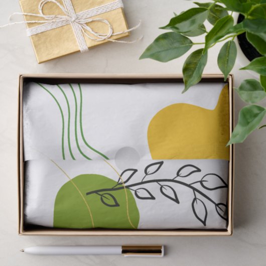 Abstract botanisch blad tissuepapier (Geschenk)