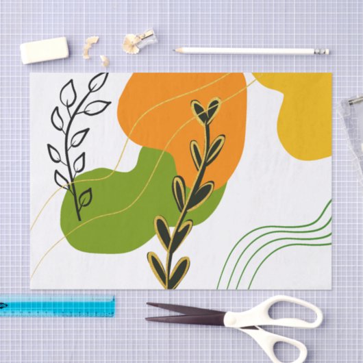 Abstract botanisch blad tissuepapier (Craft)