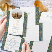 Abstract Botanisch Bladblad All-in-One Uitnodiging