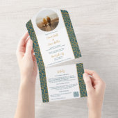 Abstract Botanisch Bladblad All-in-One Uitnodiging (Afscheurbaar)