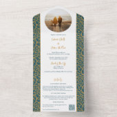 Abstract Botanisch Bladblad All-in-One Uitnodiging (Binnen)