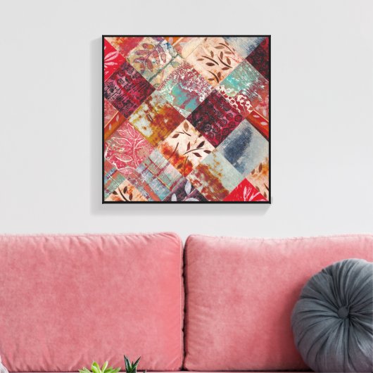Abstract Botanisch Canvas Afdruk (Insitu (Woonkamer))