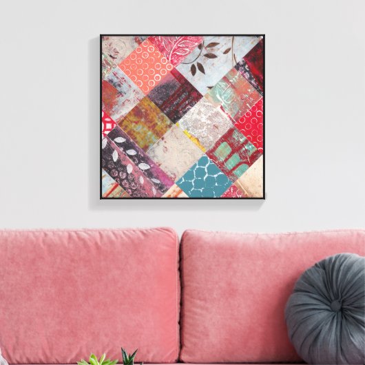 Abstract Botanisch Canvas Afdruk (Insitu (Woonkamer))