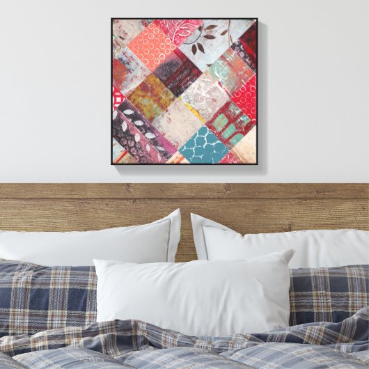 Abstract Botanisch Canvas Afdruk (Insitu (Slaapkamer))