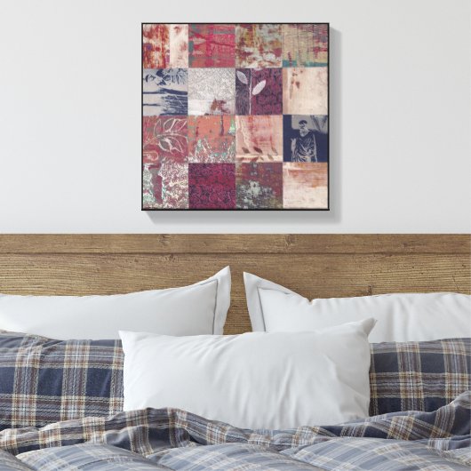 Abstract Botanisch Canvas Afdruk (Insitu (Slaapkamer))