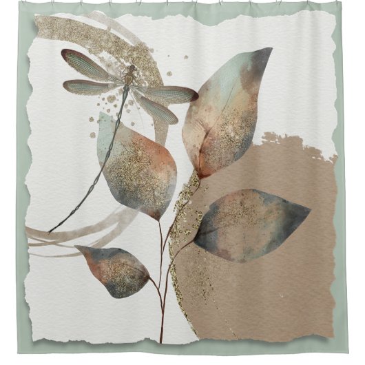 Abstract botanisch douchegordijn (Voorkant)