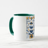 Abstract botanisch en dierlijk muurschildering mok (Voorkant links)