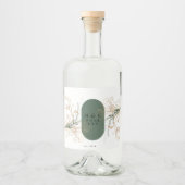 Abstract Botanisch Eucalyptus Modern Monogram Likeurfles Etiket (Voorkant)