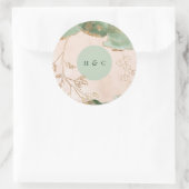 Abstract Botanisch Eucalyptus Modern Monogram Ronde Sticker (Tas)