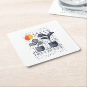 Abstract Botanisch huis plant Kartonnen Onderzetters (Schuin)