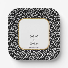 Abstract Botanisch Huwelijksthema Papieren Bordje