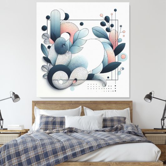 Abstract botanisch kunstwerk canvas afdruk (Insitu (Slaapkamer))