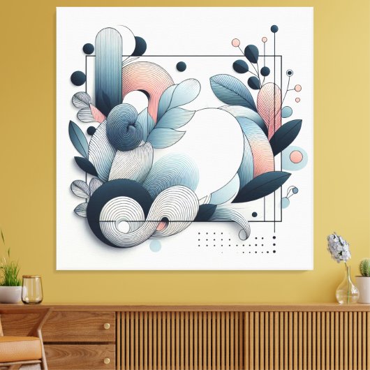 Abstract botanisch kunstwerk canvas afdruk (Insitu (Woonkamer))