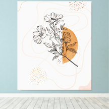 Abstract Botanisch – Minimalistische Bloemrijke Li