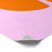 Abstract botanisch modern mid-eeuws roze Sinaasapp Poster (Hoek)