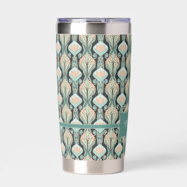 Abstract botanisch monogram bloempatroon uit de vi geïsoleerde drinkbeker