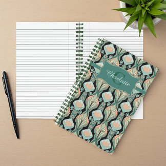 Abstract botanisch monogram bloempatroon uit de vi notitieboek