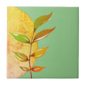 Abstract Botanisch op groen Tegeltje (Voorkant)
