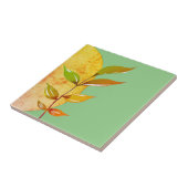 Abstract Botanisch op groen Tegeltje (Zijkant)