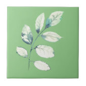 Abstract Botanisch op groen Tegeltje (Voorkant)
