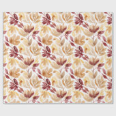 Abstract botanisch patroon in warme herfstkleuren cadeaupapier (Vlak)