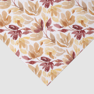 Abstract botanisch patroon in warme herfstkleuren tissuepapier