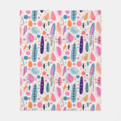 Abstract Botanisch Patroon Pastel BOHO Chic Fleece Deken (Voorkant)