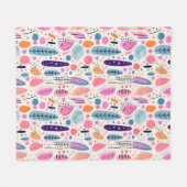Abstract Botanisch Patroon Pastel BOHO Chic Fleece Deken (Voorkant (Horizontaal))