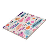 Abstract Botanisch Patroon Pastel BOHO Chic Tegeltje (Zijkant)