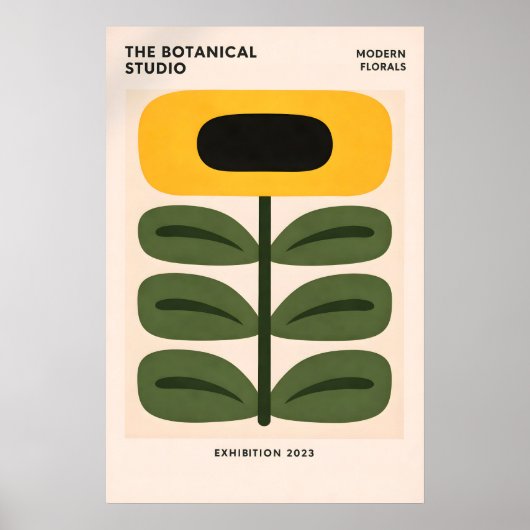 Abstract botanisch poster, modern bloemenprint poster (Voorkant)