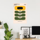 Abstract botanisch poster, modern bloemenprint poster (Thuiskantoor)