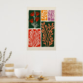 Abstract botanische kunstprint Boho bloem Poster (Keuken)