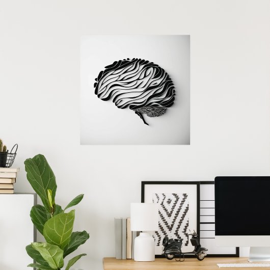 Abstract brain poster (Thuiskantoor)