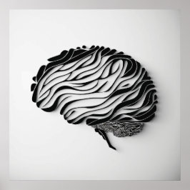 Abstract brain poster