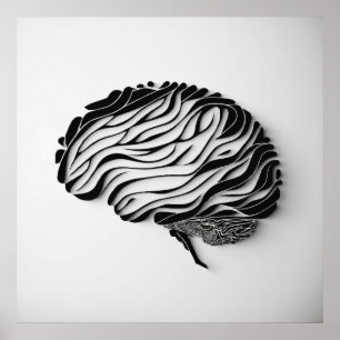 Abstract brain poster