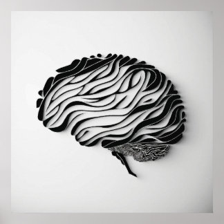 Abstract brain poster