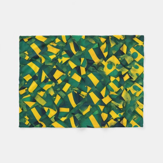Abstract Braziliaans patroon Fleece Deken (Voorkant (Horizontaal))