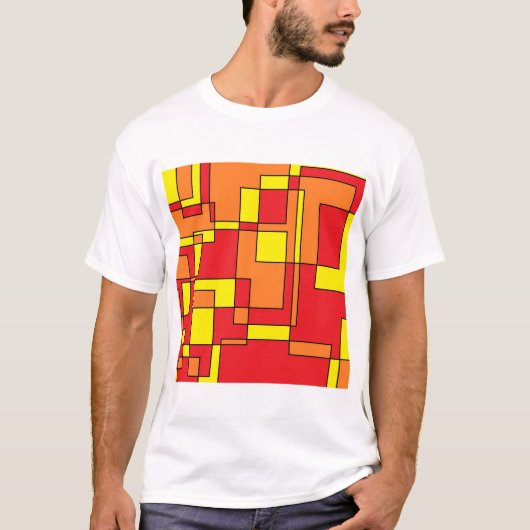 Abstract brick-patroon t-shirt (Voorkant)