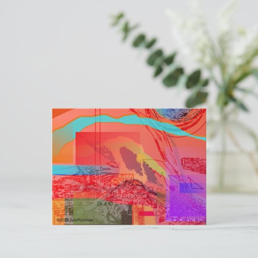 Abstract briefkaart buitenruimte (Staand voorkant)