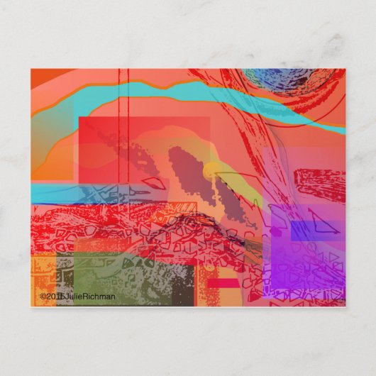 Abstract briefkaart buitenruimte (Voorkant)